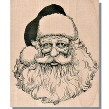 Wood Rubber Stamp, Santa Face, Christmas,Smile,People,Santas,Holiday,Man,Xmas,lg