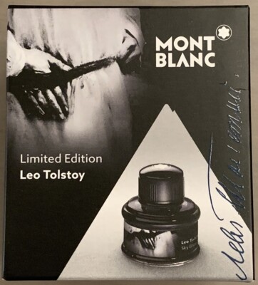 RARE NEW IN BOX Montblanc Leo Tolstoy Sky Blue Bottled Fountain Pen Ink 