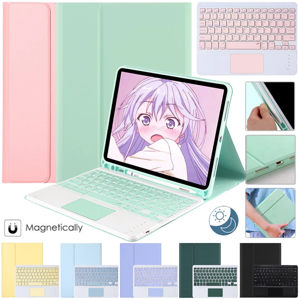 Keyboard With Touchpad Case Cover For iPad 5/6/7/8/9/10th Gen Air 5 10.9 Pro 11 - Image 3 of 4