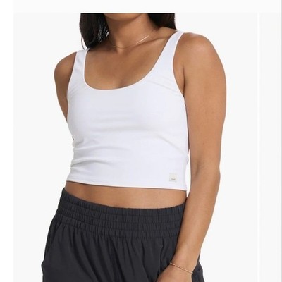 Vuori Daily Crop Tank White VW1027 Womens XS