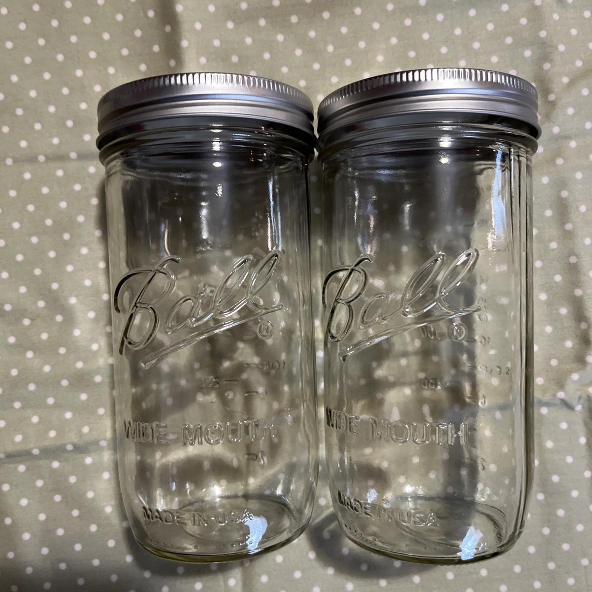 Set of 2 Ball Wide Mouth 24 oz (1.5 Pint) Mason Jars