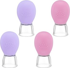 4Pcs Facial Cupping Therapy Set, Silicone Face Cupping Kit for Massage, Anti Cel