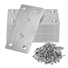 4 x 2 Inch Flat Straight Brace Bracket Silver Flat Mending Plate Stainless St...