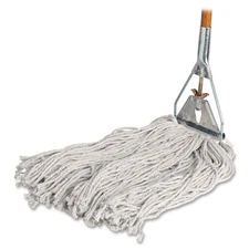 Genuine Joe Cotton Wet Mop With Handle - 60" Width X 0.94" Height Cotton