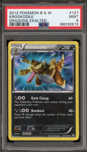 Pokemon Krookodile Dragons Exalted Secret Rare Holo #127 PSA 9 Mint
