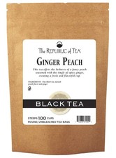 Ginger Peach Black Tea Bags - 100 Count Refill Pack for Fresh Brews