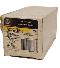 NIB GENERAL ELECTRIC CR104PLG32G INDICATOR LIGHT GREEN LENS 120V