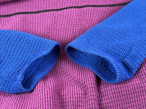 Melanzana Micro Grid Hoodie Pullover Womens Small Purple Blue Two Tone - Picture 15 of 15