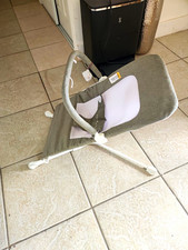 Infant Baby Bouncer Chair, Gray/White, Washable Cover, Toy Bar
