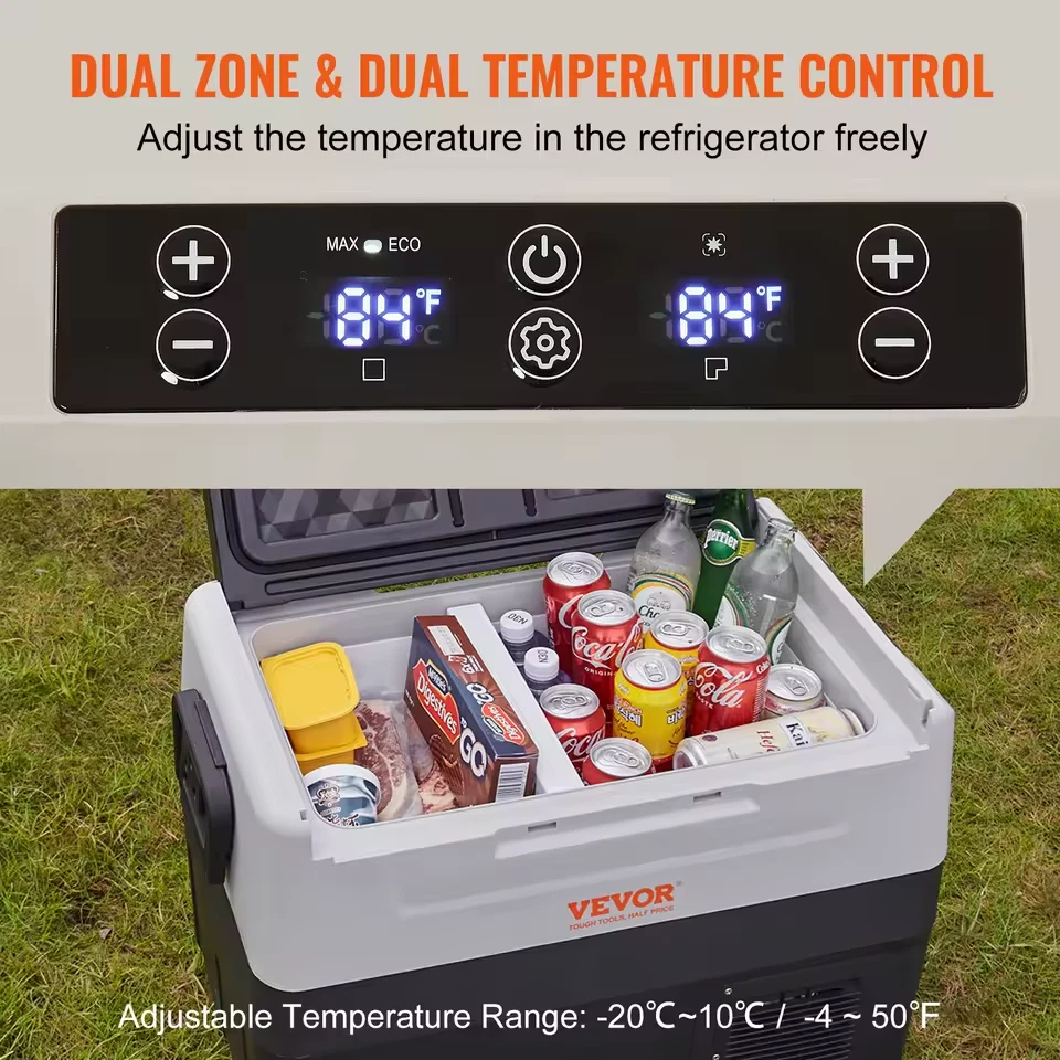 55L Portable Car Refrigerator Freezer with Wheels Compressor Fridge for Camping - Image 3 of 4