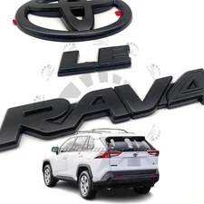 3pcs Overlay For Rav4 LE 2019-2025 Rear Emblem Matte Blackout Nameplates Cover