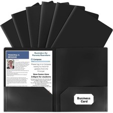 Plastic File Folders with Pockets Letter Size 2 Pocket Folder with Business Card