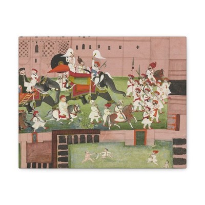 Baijnath - M. Balwant Singh with Colonel Borthwick - 1825 - Canvas Wall Art