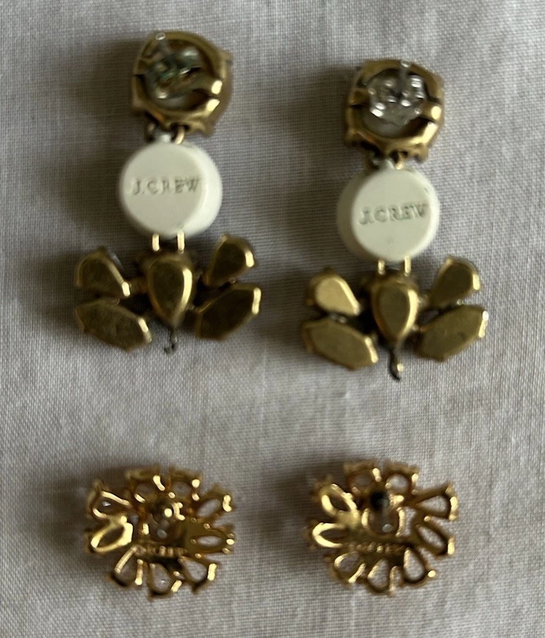2 pares de pendientes J Crew con cristales y pedrería - rosa claro y transparente Foto 2 de 4