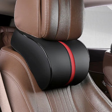 Pu Leather Car Headrest Breathable Head Neck Rest Pillow Memory Foam Car Seat He