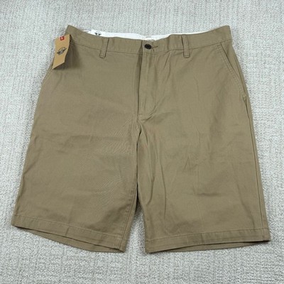 NEW Dockers Mens 34 Beige Khaki 10'' Smartphone Pocket Cotton Twill Chino Shorts