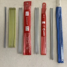 Vtg Bates Silvalume Aero Bernat Knitting Needles Double Pointed - Sz 1-3.5 mm