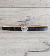 Vintage Mexican Alpaca Silver Belt Abalone Mother of Pearl Inlay Buckle Size M
