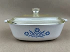 Vintage Corning Ware Blue Cornflower Casserole Dish #P-1-B with PYREX Lid A-7-C