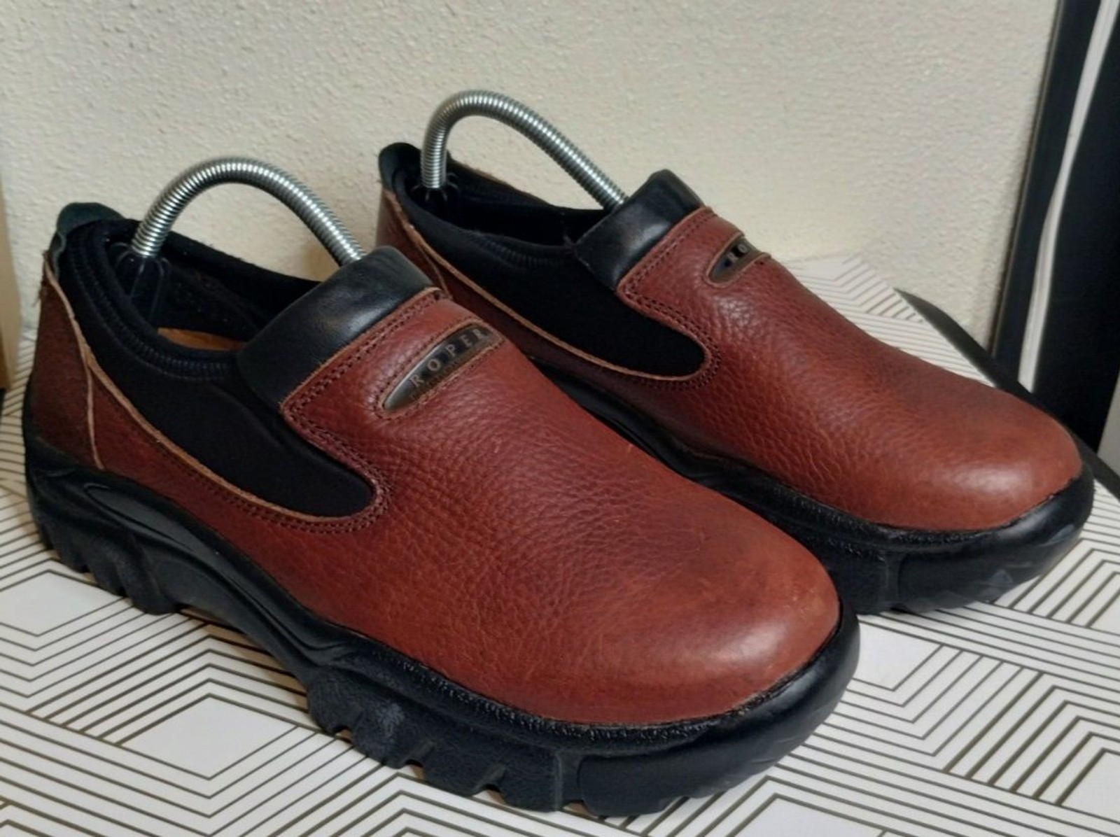 Roper Womens Timeless Basic Brown Leather Slip-On… - image 3