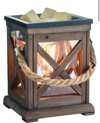 Wax Melt Warmer-Durable Walnut Wood Illumination Fragrance Warmer -
