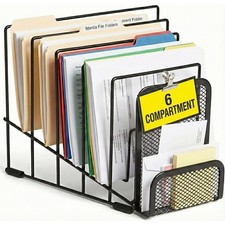 Metal Incline Desktop File Sorter, Wire File Organizer, Multi Step File Organ...