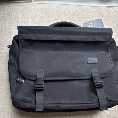 Matein Black Polyester Shoulder Messenger Laptop Bag Padded Solid