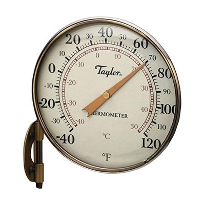 Taylor Heritage Metal Dial Thermometer, Easy to Read Numbers for Patio, Pool,...