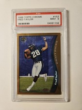 FRED TAYLOR 1998 TOPPS CHROME #152 (ROOKIE CARD) GRADED PSA 9 