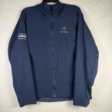 Arc'teryx Atom SL Men's Hoody Medium Logo Company Navy Blue Windbreaker Full Zip