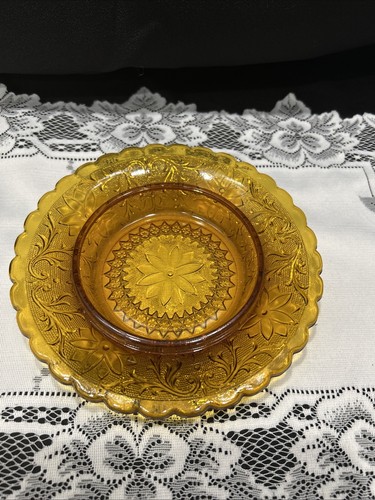 Vintage Indiana Glass Company, cupola per formaggio o burro, colore ambra, 7,25 "T x 7,5" W - Foto 3 di 4