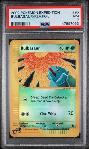 PSA 7 Near Mint NM Bulbasaur 95/165 Reverse Holo 2002 Pokémon Expedition