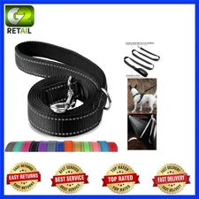 Durable Black 6 FT Double-Sided Reflective Dog Leash for Easy Control