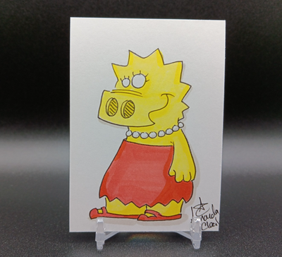 #ad #ad 🐷 Original Sketch Card Rupert as LISA SIMPSON 1 1 PSC ATC Amanda Cleal $19.99