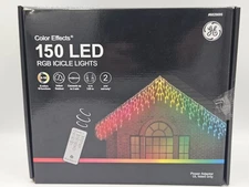 GE Color Effects 150-Count 12 ft Color Changing LED Christmas Icicle Lights