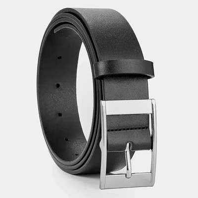 Herren PU Leder Gürtel Metall Dornschnalle Freizeit Taillengürtel für Jeans Hosen UK
