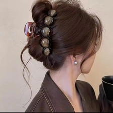 1pc Fashion Pearl Large Simple Elegant Acrylic Hair Claw Hairpin For Women's