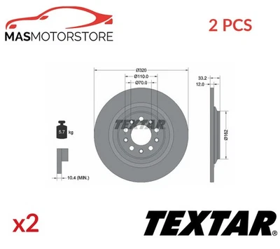 BREMSSCHEIBEN SATZ PAAR TEXTAR 92304103 2PCS A FÜR JEEP CHEROKEE,CHEROKEE VAN - Bild 1 von 4