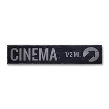 Cinema Arrow Mileage, Custom Direction - Rustic Distressed Wood Sign