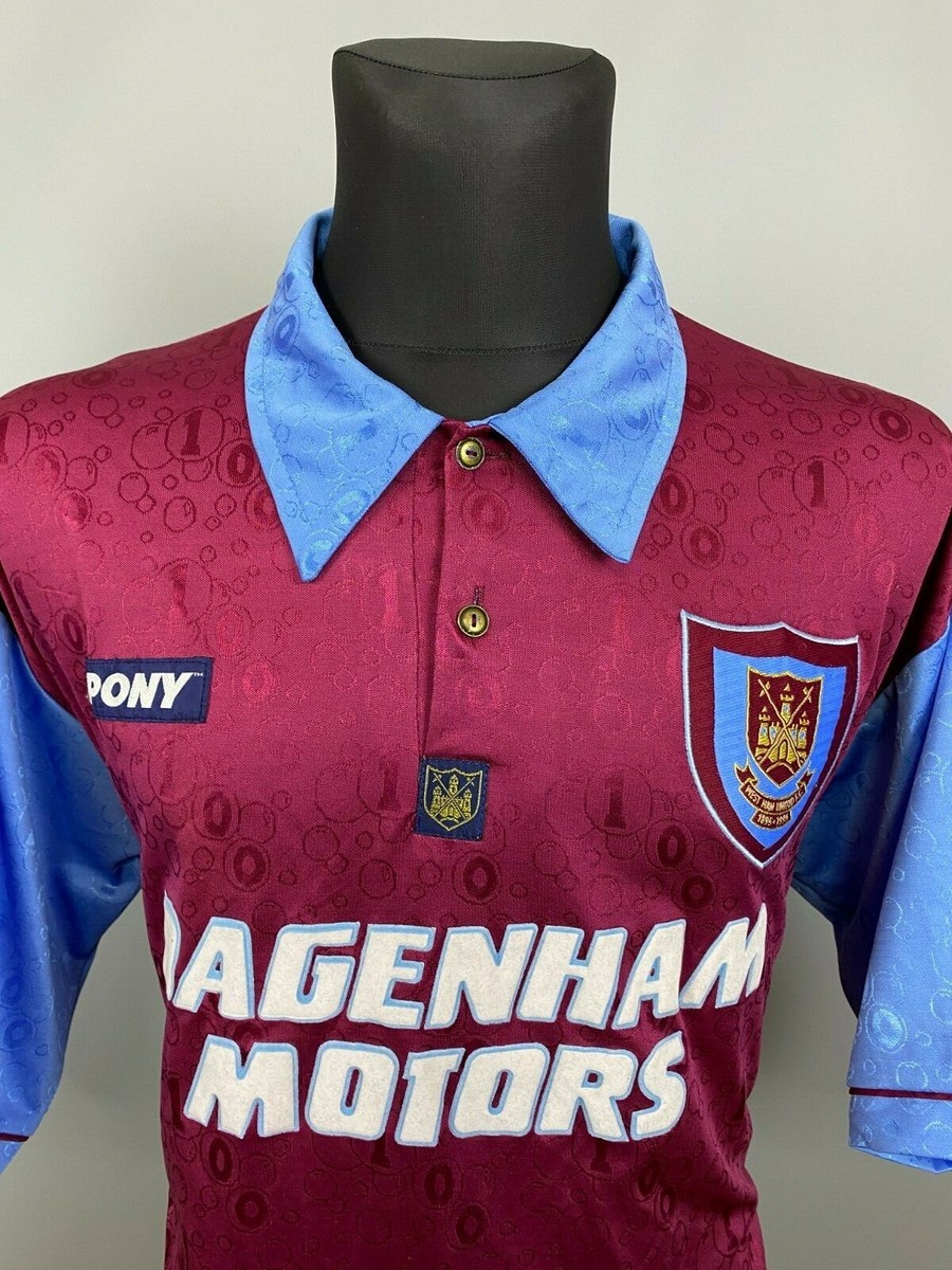 WEST HAM 1995 1997 HOME SHIRT FOOTBALL SOCCER JERSEY PONY WEST HAM 1995 1997 HOME SHIRT FOOTBALL SOCCER JERSEY PONY