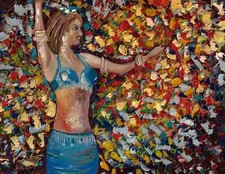 ZORIANA PAVLYSHYN Illustrazione Originale 23x29 PINUP Girl Firmata Oil Art