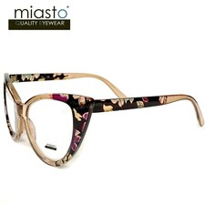  2 PAIRS/ 2 COLORS MIASTO LARGE "BIG CAT EYE" READING GLASSES 2.75 GRAY  AMBER