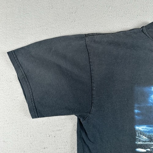 Vintage 90s Human-I-tees Wolf Shirt Men’s Large Black Short Sleeve - Picture 6 of 19