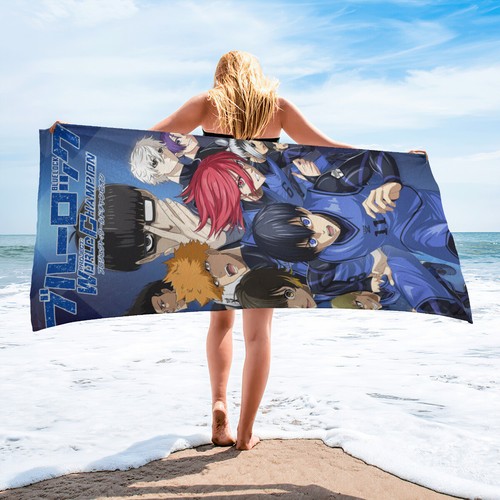 Telo mare Blue Lock asciugatura rapida microfibra 30"x60" regalo compleanno telo piscina - Foto 7 di 8