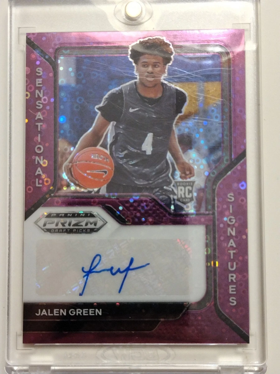 21-22 Prizm Draft Picks Sensational Signatures Purple Circles Jalen Green #47/50