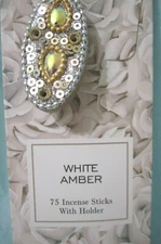 Incense Sticks 75 White Amber Incense Sticks And 1 Incense Holder