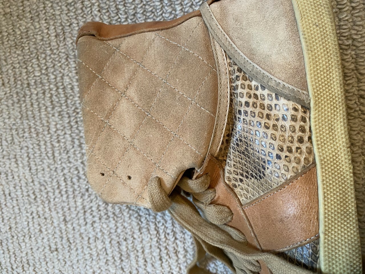 CHLOE PYTHON AND SUEDE LEATHER HIGH TOP TRAINERS … - image 5