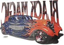 Black Magic Hot Rod Vintage 90's  T-Shirt transfer Iron on X 194