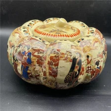 Jingdezhen Ceramic Ware Ming and Qing Classical Pink Maid Picture Large Pumpkin