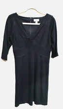 Ann Taylor LOFT 3/4 Sleeve Black Sheath Dress Classic Style Size 8